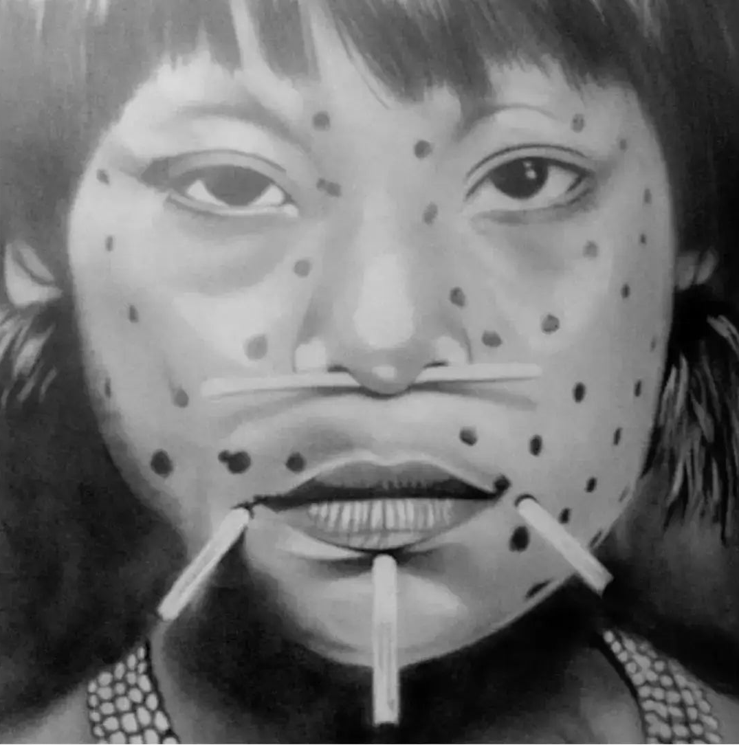 Black and white indian 40x50cm