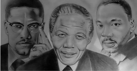 Malcom X, Nelson Mandela e Luther King 100x70cm